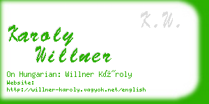 karoly willner business card